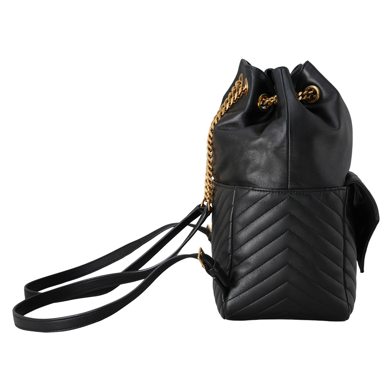 YVES SAINT LAURENT(USED)생로랑 672609 조 드로스트링 쉐브론 백팩